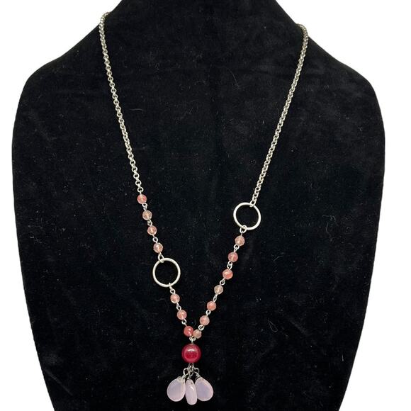 Bohemian-Inspired Pink Drop Necklace - Picture 2 of 6
